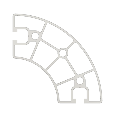 10-9090RC-0-2000MM MODULAR SOLUTIONS EXTRUDED PROFILE<br>90MM X 90MM ROUND CORNER, CUT TO THE LENGTH OF 2000 MM
